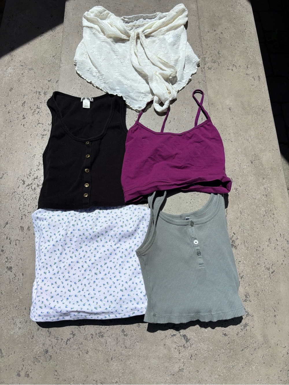 Bundle 5 Women/ Teen Summer Ribbed Lace Tank Top Tube Tops Mixed Lot sizes S/M